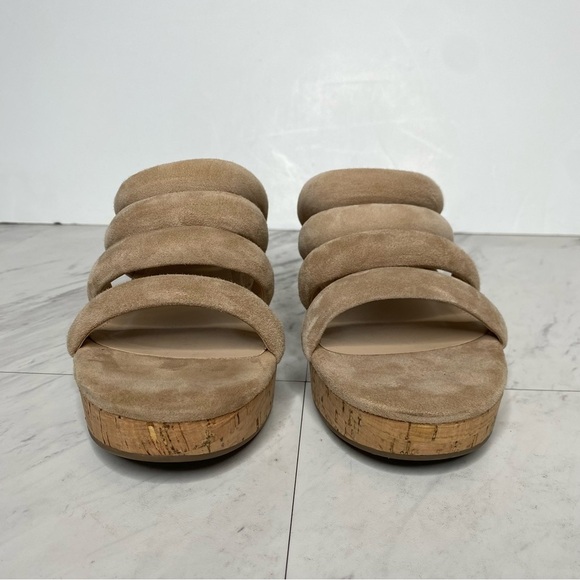 Sam Edelman Yuki Tan Suede Cork Wedge Heel Sandal 8 1/2 M - Picture 2 of 14